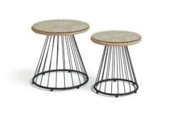 Habitat Noah 4 Seater Metal Garden Sofa Set - Black & Oak -Habitat 9507092 R Z002A