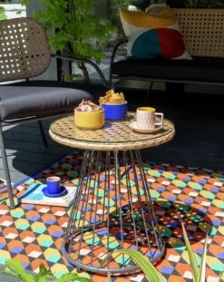 Habitat Noah 4 Seater Metal Garden Sofa Set - Black & Oak -Habitat 9507092 R Z006C