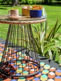 Habitat Noah 4 Seater Metal Garden Sofa Set - Black & Oak -Habitat 9507092 R Z009C