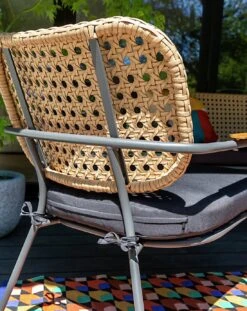 Habitat Noah 4 Seater Metal Garden Sofa Set - Black & Oak -Habitat 9507092 R Z010C