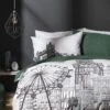 Habitat London Skyline Print Black &White Bedding Set-Single