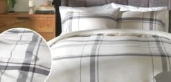 Habitat Cotton Yarn Dye Check Cream Bedding Set - Double -Habitat 9511655 R Z004A