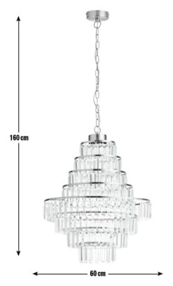Habitat Presley Glass 8 Tier Chandelier - Brass -Habitat 9514449 R E001