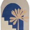 Habitat Arch Palm Wool Rug - Cream & Blue - 120x170cm 2 Habitat Arch Palm Wool Rug - Cream & Blue - 120x170cm -Habitat 9516344 R Z001A