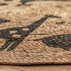 Habitat Kids Animal Abstract Jute Circle Rug - Natural -Habitat 9517374 R Z002C