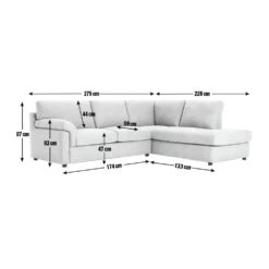 Habitat Florence Right Hand Corner Chaise Sofa - Grey -Habitat 9518139 R E001