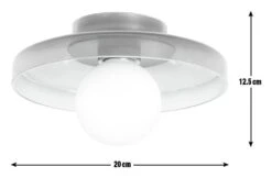 Habitat Jonna Bathroom Flush Ceiling Light -Dark Blue &Glass -Habitat 9518799 R E001