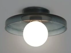 Habitat Jonna Bathroom Flush Ceiling Light -Dark Blue &Glass -Habitat 9518799 R Z002A