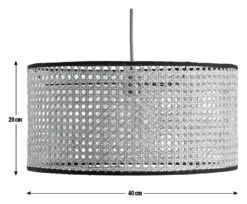 Habitat Ashi Rattan 40cm Shade - Natural & Black -Habitat 9519602 R E001