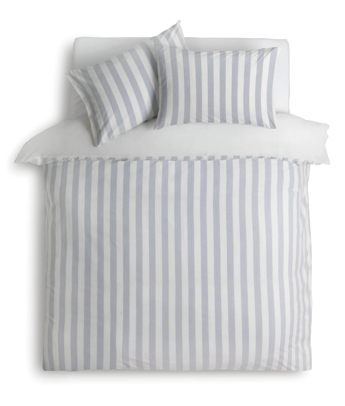 Habitat Stripe Sky Blue & White Bedding Set - Double