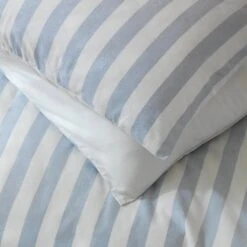 Habitat Stripe Sky Blue & White Bedding Set - Double -Habitat 9520385 R Z004C