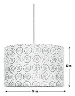 Habitat Country Floral Printed 30cm Drum Shade - Grey -Habitat 9521322 R E001