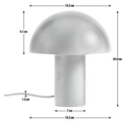 Habitat Ngami Mushroom Aluminium LED Touch Table Lamp - Blue -Habitat 9521535 R E001