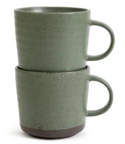 Habitat Textured Ripple Set Of 4 Mugs - Sage 10 Habitat Textured Ripple Set Of 4 Mugs - Sage -Habitat 9527261 R Z002A