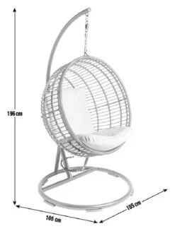 Habitat Dove Rattan Effect Hanging Egg Chair - Natural -Habitat 9530904 R E001