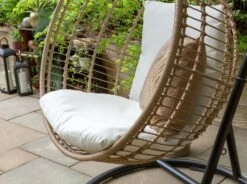 Habitat Dove Rattan Effect Hanging Egg Chair - Natural -Habitat 9530904 R Z003C