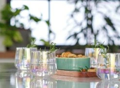 Habitat Iridescent Lustre Set Of 4 Fluted Tumblers -Habitat 9538119 R Z001C