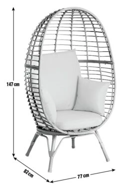 Habitat Kora Rattan Effect Garden Egg Chair - Black -Habitat 9539060 R E001 1
