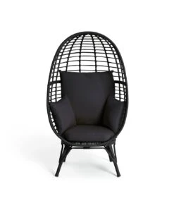 Habitat Kora Rattan Effect Garden Egg Chair - Black -Habitat 9539060 R Z002A