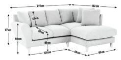 Habitat Carrie Fabric Left Hand Corner Chaise Sofa - Grey -Habitat 9539084 R Z010A