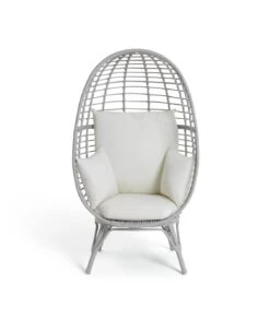 Habitat Kora Rattan Effect Garden Egg Chair - Grey -Habitat 9540815 R Z002A