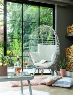 Habitat Kora Rattan Effect Garden Egg Chair - Grey -Habitat 9540815 R Z002C