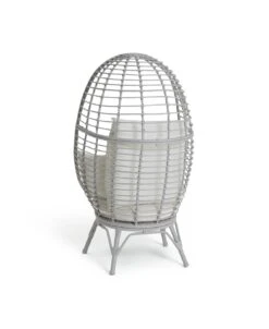 Habitat Kora Rattan Effect Garden Egg Chair - Grey -Habitat 9540815 R Z003A