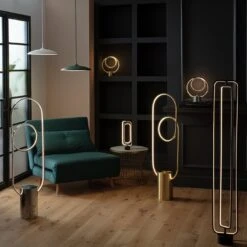 Habitat Pill LED Floor Lamp - Brushed Brass -Habitat 9542569 R Z003C