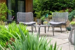 Habitat Nora 2 Seater Metal Garden Bistro Set - Grey -Habitat 9548415 R Z001C