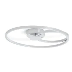 Habitat Pill Metal LED Flush Ceiling Light - Chrome -Habitat 9555628 R Z001C