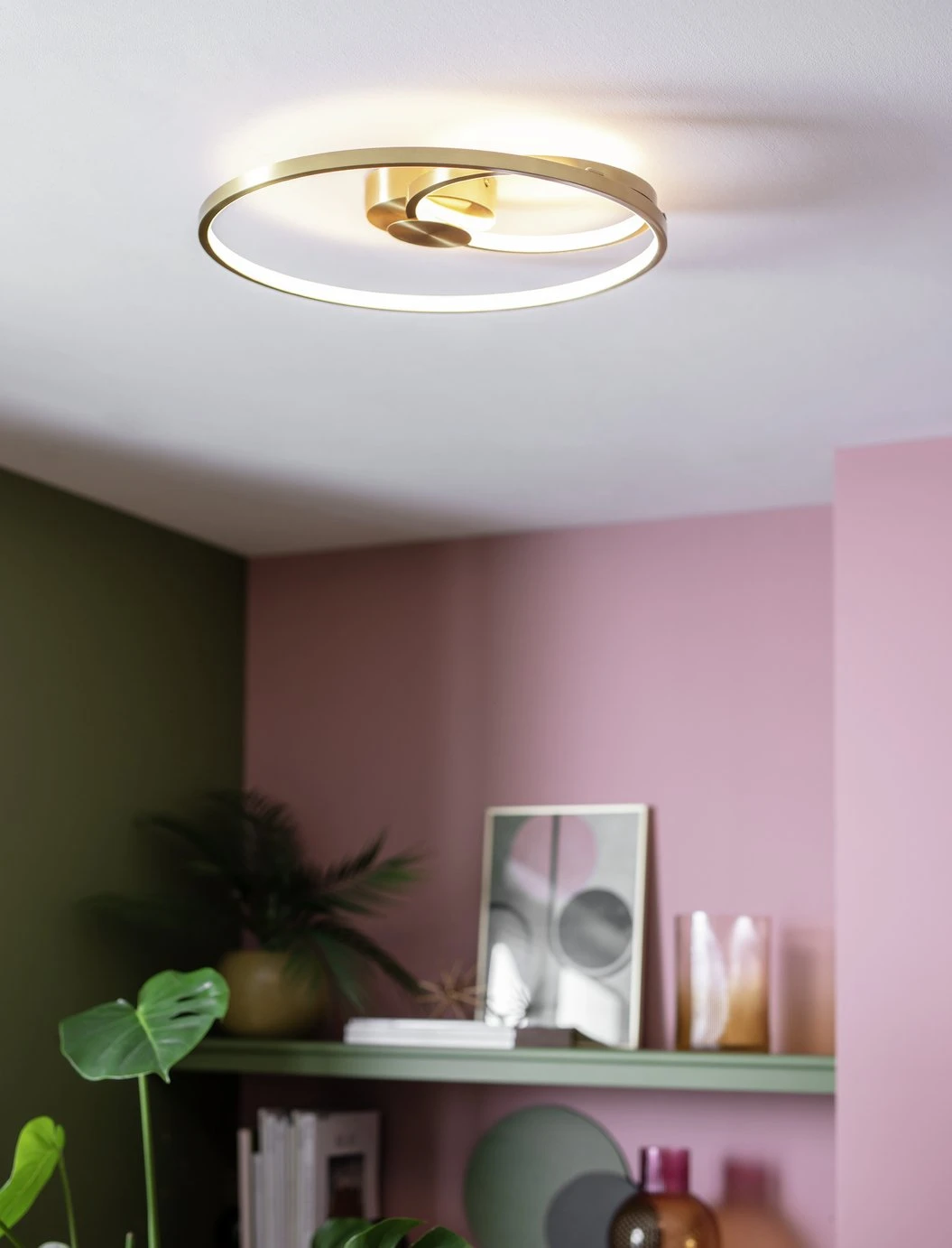 Habitat Pill Metal LED Flush Ceiling Light - Brushed Brass 7 Habitat Pill Metal LED Flush Ceiling Light - Brushed Brass - Image 5