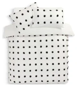Habitat Cotton Tufted Spot White & Black Bedding Set -Single -Habitat 9560651 R Z002A