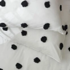 Habitat Cotton Tufted Spot White & Black Bedding Set -Single -Habitat 9560651 R Z003A