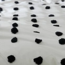 Habitat Cotton Tufted Spot White & Black Bedding Set -Single -Habitat 9560651 R Z005A