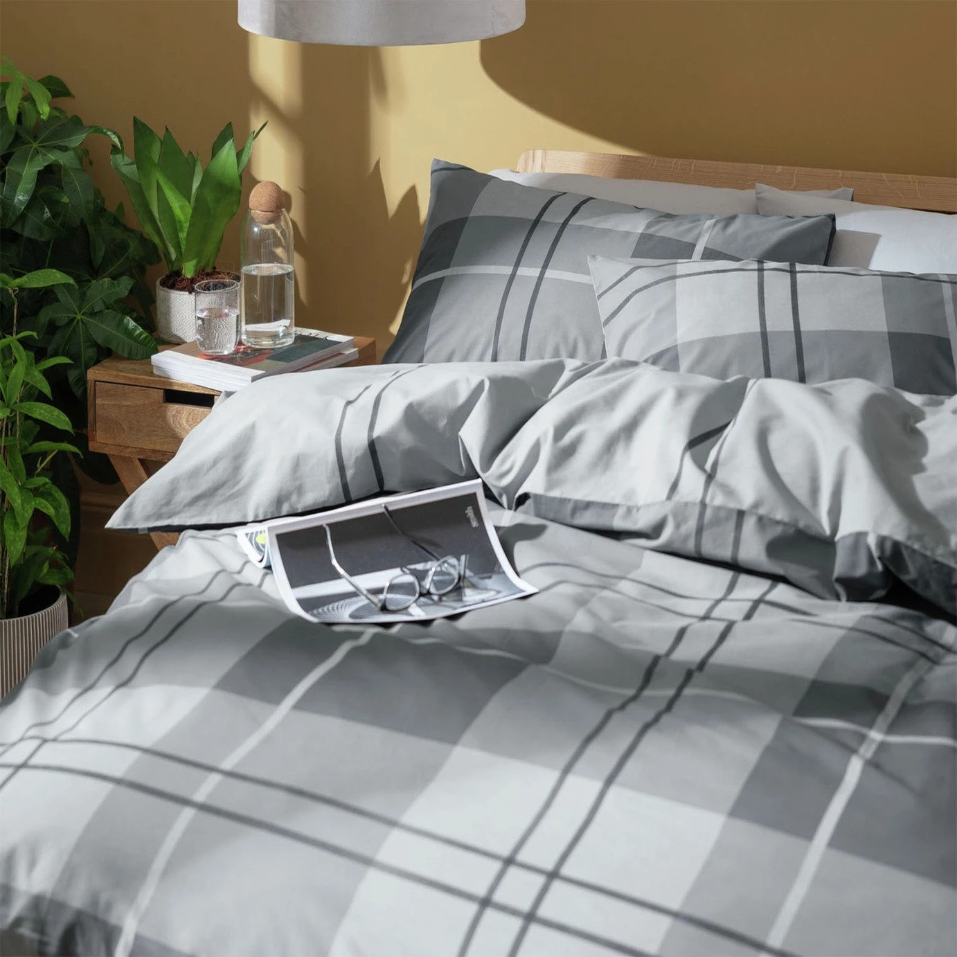 Habitat Check Charcoal Grey Bedding Set - Single 3 Habitat Check Charcoal Grey Bedding Set - Single