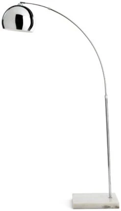 Habitat Nalone Arc Floor Lamp – Chrome & Marble -Habitat 9562415 R Z001C