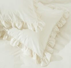 Habitat Cotton 180TC Frilled Cream Bedding Set - Single -Habitat 9563146 R Z003A