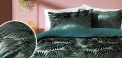 Habitat Feather Velvet Green Bedding Set - Double -Habitat 9564798 R Z004A