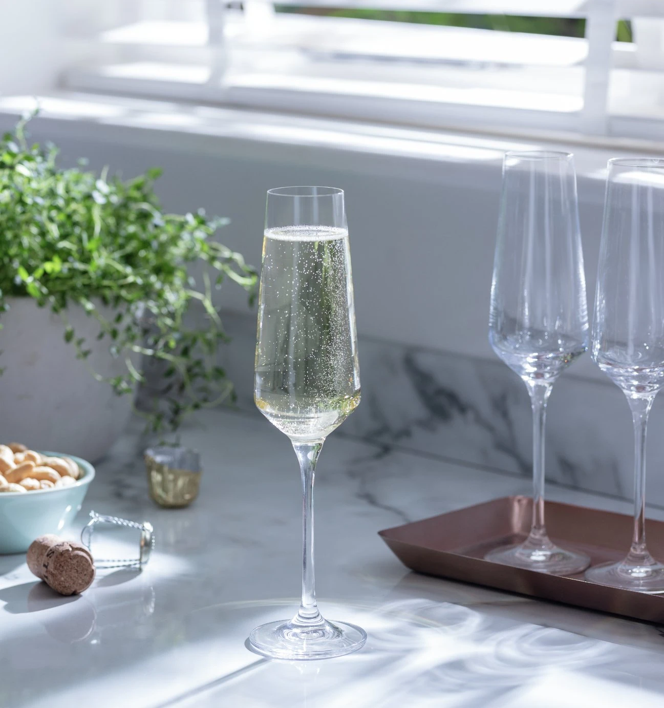 Habitat Dalston Set Of 4 Champagne Flutes 4 Habitat Dalston Set Of 4 Champagne Flutes - Image 2