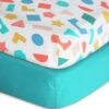 Habitat Kids Colourful Shapes 2 Pack Fitted Sheets - Cot -Habitat 9571310 R Z001A