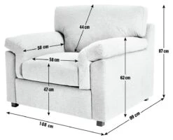 Habitat Florence Fabric Armchair - Grey -Habitat 9574654 R E001