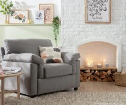 Habitat Florence Fabric Armchair - Grey -Habitat 9574654 R Z001C