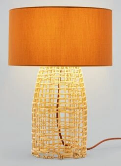 Habitat Luiss Rattan Table Lamp - Orange -Habitat 9575639 R Z002C