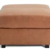 Habitat Florence Leather Ottoman Footstool - Tan