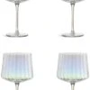 Habitat Iridescent Lustre Fluted Set Of 4 Gin Glass -Habitat 9576638 R Z001A
