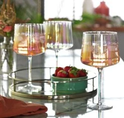 Habitat Iridescent Lustre Fluted Set Of 4 Gin Glass -Habitat 9576638 R Z001C