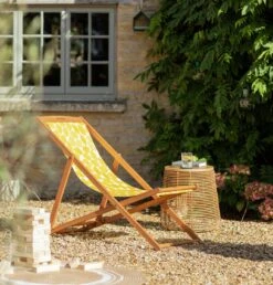 Habitat Folding Wooden Garden Deck Chair - Yellow 12 Habitat Folding Wooden Garden Deck Chair - Yellow -Habitat 9578227 R Z001C