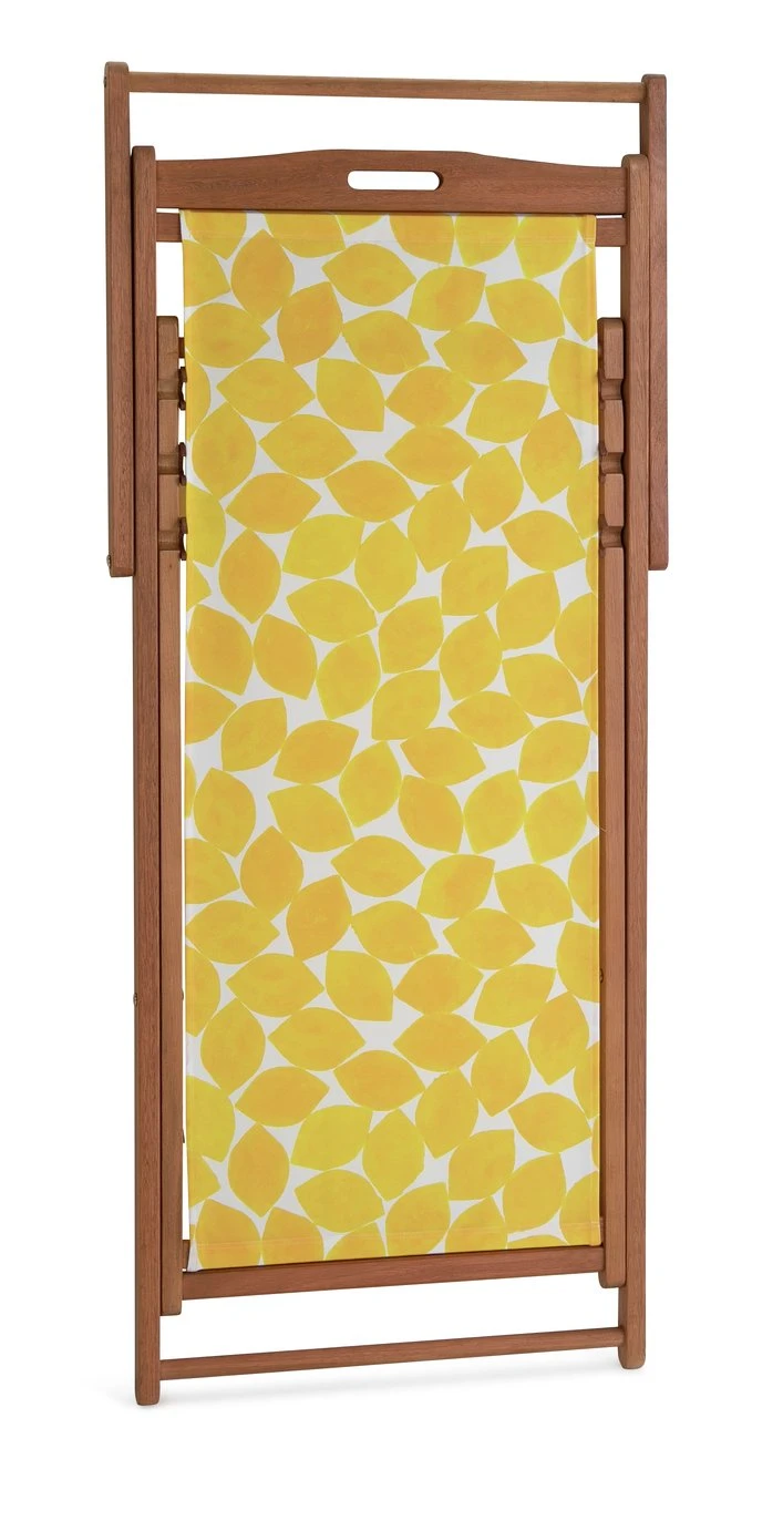 Habitat Folding Wooden Garden Deck Chair - Yellow 11 Habitat Folding Wooden Garden Deck Chair - Yellow - Image 9