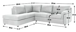 Habitat Florence Leather Left Hand Corner Chaise Sofa - Tan -Habitat 9578746 R E001