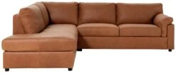 Habitat Florence Leather Left Hand Corner Chaise Sofa - Tan -Habitat 9578746 R Z002A
